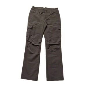 Columbia Womens 8 Hiking Pants Omni-Shield Cargo Nylon Gray Stretch Straight Leg